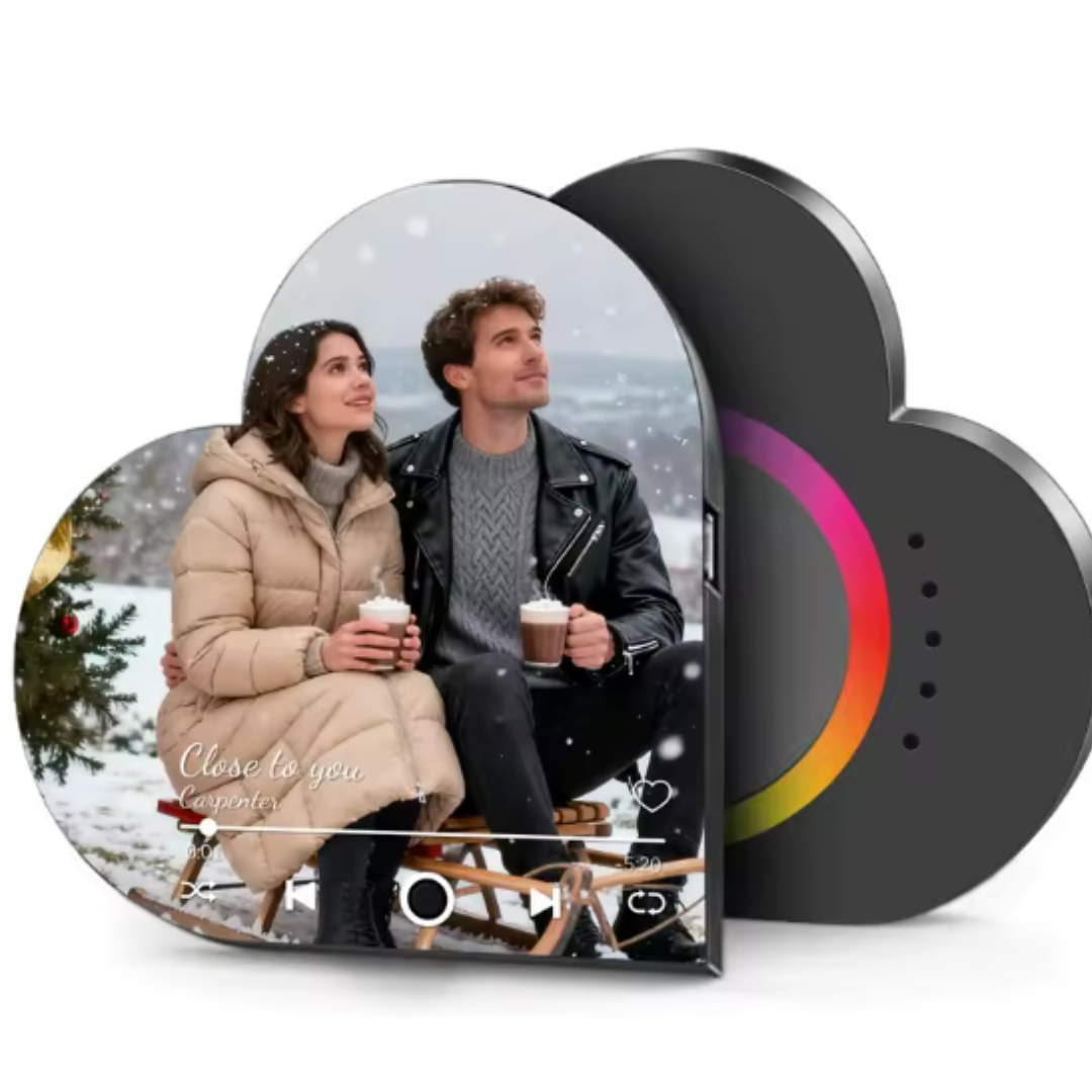 Placa Corazón Personalizada · Foto y Canción